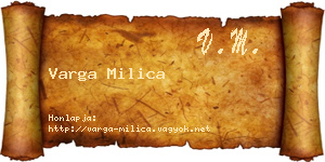 Varga Milica névjegykártya